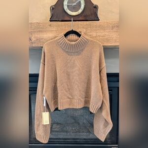 Wilfred Free Aritzia Harper saville sweater beige brown knit 2XL wool oversized
